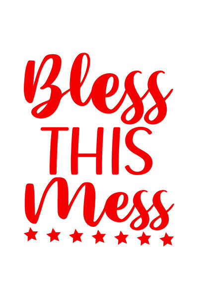 StoryGift Romania Sticker Adeziv 90CM Exterior cu mesajul "Bless this mess" -...