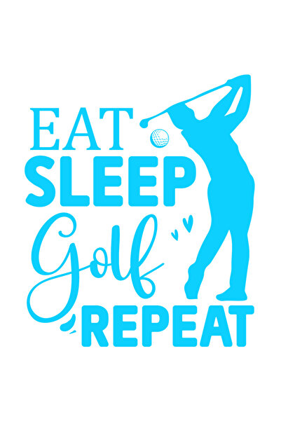 StoryGift Romania Sticker Exterior cu textul "Eat sleep, golf, repeat" - mana...