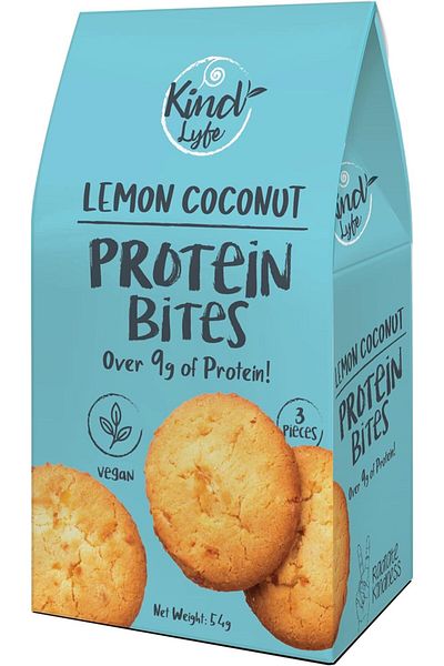 Kind Lyfe Lemon Coconut Cookie Dough Bites, Plant Based, Gluten Free, Vegan, Pack of 1
