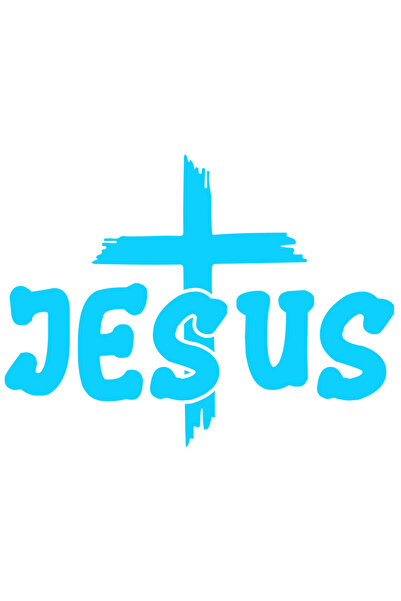 StoryGift Romania Sticker Adeziv 90CM Exterior cu o cruce si textul "Jesus" -...