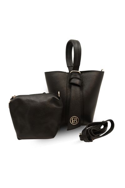 BESSO Sensibilità Funzionale Black Genuine Leather Handbag