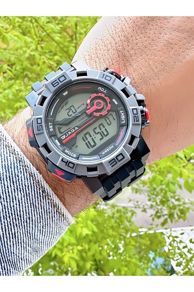 Ferrucci Jaga Men's Wristwatch with Chronometer Red Detail Black Silicone Cord