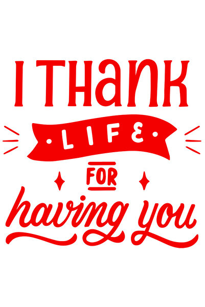 StoryGift Romania Sticker Adeziv 90CM Exterior cu mesajul in engleza "I thank...