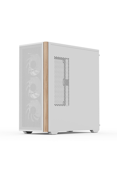 AEROCOOL D501A White 4x12cm A-RGB Fanlı, Ahşap Ön Panel Detaylı, T, USB Type-C, ATX (AE-D501A-WH)