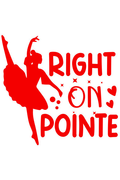 StoryGift Romania Sticker Exterior cu o figura de balerina si textul "Right on pointe" - direct pe punct , V