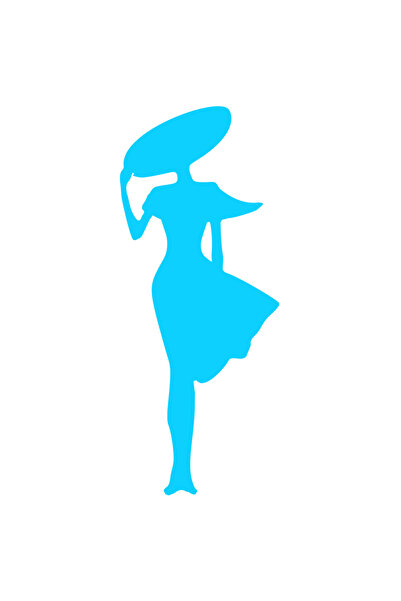 StoryGift Romania Sticker Adeziv 90CM Exterior cu o femeie cu rochie si palar...