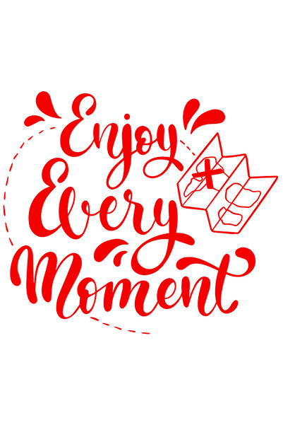 StoryGift Romania Sticker Exterior cu o harta si mesajul "Enjoy every moment" - bucura-te de fiecare moment