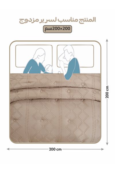 Donetella Comforter Set King Size, 6-Pcs, 260x240 cm, Tufted Embroidery, 350 GSM