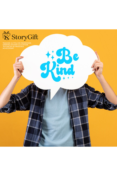 StoryGift Romania Sticker Autocolant 30CM Exterior cu stelute si mesajul in limba engleza "Be kind" - fii bun ,