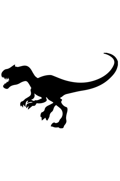 StoryGift Romania Sticker Exterior cu un dinozaur T-Rex - feroce , Vinyl Negru, 40 cm