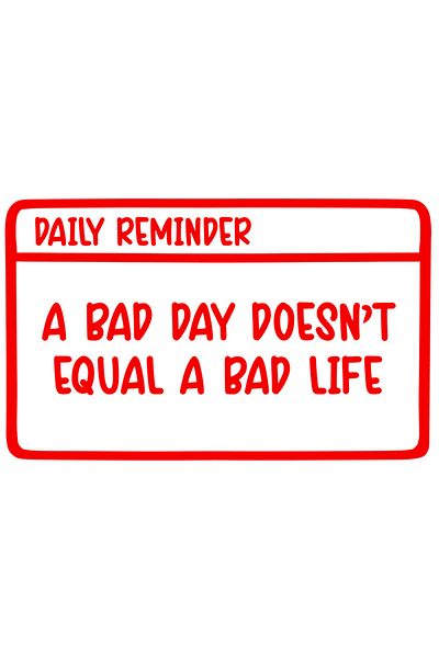 StoryGift Romania Sticker Eticheta 40CM Exterior cu mesaj din care reiese ca o zi nasoala nu inseamna o viata na