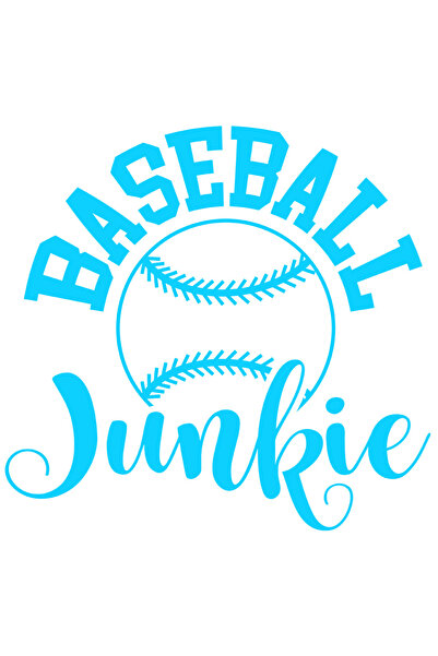 StoryGift Romania Sticker Autocolant 70CM Exterior cu minge de baseball si textul "Baseball junkie" - dependent