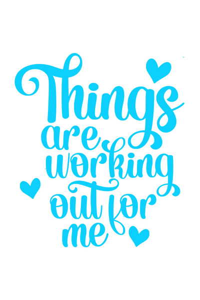 StoryGift Romania Sticker Adeziv 90CM Exterior cu inimioare si textul "Things are working out for me" - lucruril