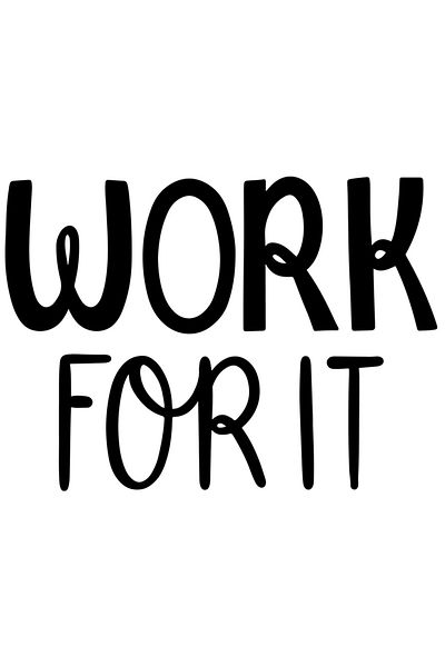 StoryGift Romania Sticker Eticheta 50CM Exterior cu mesajul motivational "Work for it" - lucreaza pentru acest l