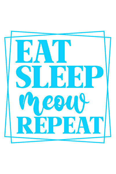 StoryGift Romania Sticker Exterior cu textul "Eat sleep, meow, repeat" - mana...