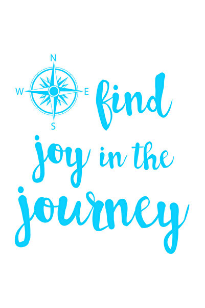 StoryGift Romania Sticker Adeziv 90CM Exterior cu punctele cardinale si mesajul "Find joy in the journey" - gase