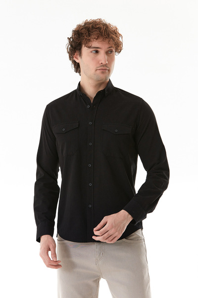 Fulla Moda Basic Double Pocket Shirt