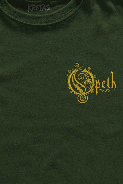 Kretas Μπλουζάκι Unisex Khaki Regular Fit Opeth Metal Music Minimal μπλουζάκι με στάμπα μπροστά