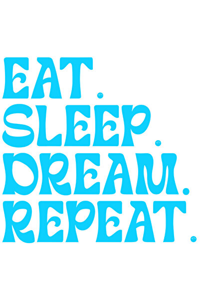 StoryGift Romania Sticker Autocolant 30CM Exterior cu textul "Eat. Sleep. Dream. Repeat." - mananca dormi viseaz