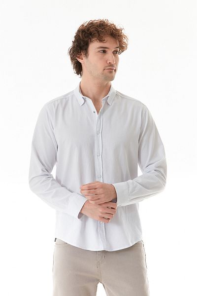 Fulla Moda Basic Snap Fastener Gabardine Shirt