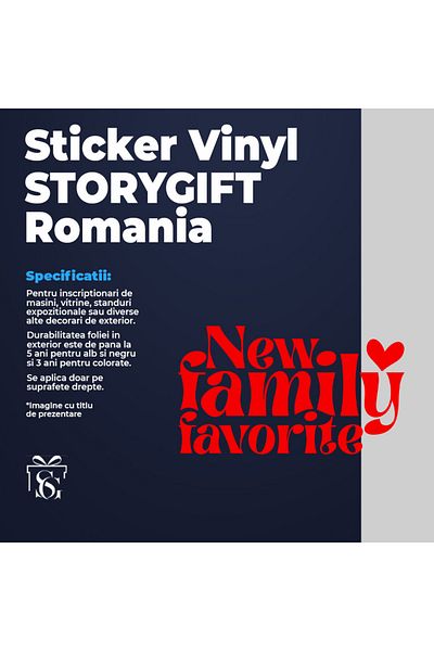 StoryGift Romania Sticker Label 40CM Exterior with a little heart for the new family favorite - baby love