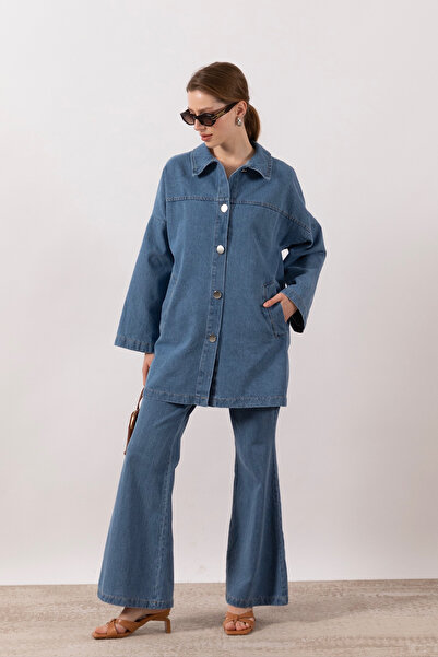 Stilife Іспанський комплект брюк з джинсової тканини, синій