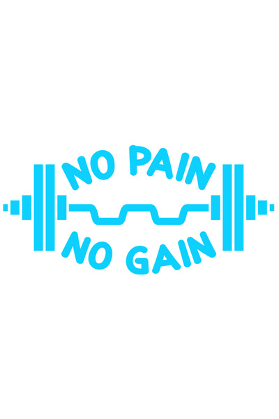 StoryGift Romania Sticker Eticheta 40CM Exterior cu citat motivational in engleza "No pain, no gain" - nicio dur