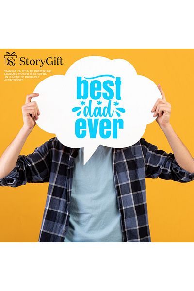 StoryGift Romania Sticker Eticheta 50CM Exterior pentru cel mai tare tata dintotdeauna - text in engleza , Vinyl