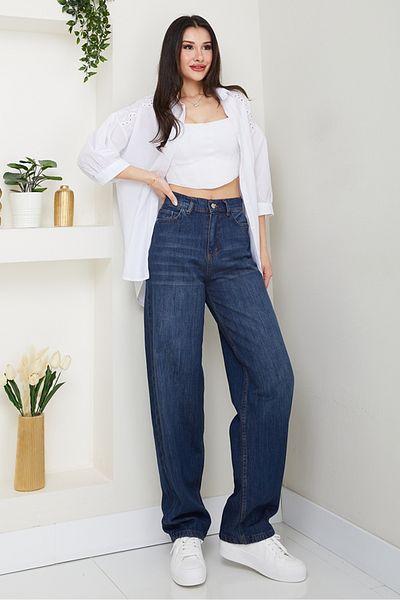 Bestenur Wide Leg Jeans 1515 - Dark Blue