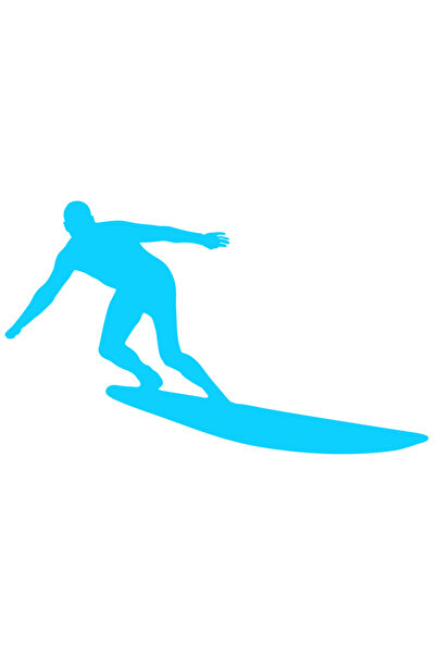 StoryGift Romania Sticker Autocolant 30CM Exterior cu un om care se da cu placa de surf , Vinyl Albastru, 30 cm