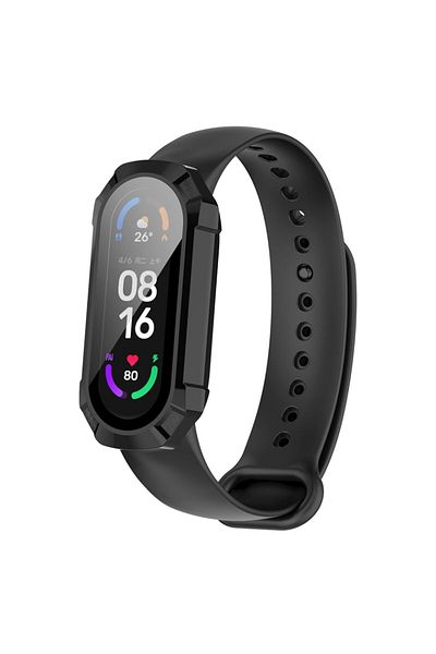 SKYDDAR INNOVATION Carcasă de protecție ultra-subțire 360° pentru Xiaomi Smart Band 7 / 7 NFC, ecran complet anti-șoc - neagră