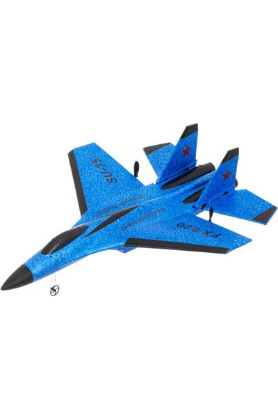iUni Fx820 Remote Control Fighter Plane, Su-35, Gyroscope, Impact Resistant, Blue