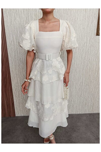 ESRAHELVACI Balloon Sleeve Layered Dress