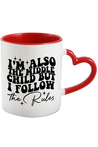 StoryGift Romania Mug for the middle child in the family who follows the rules with Heart Handle R, Cu, STG.