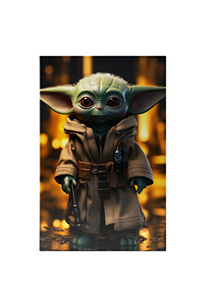 StoryGift Romania Tablou Canvas: Figurina Plastic Baby Yoda R, Animatie, Arta...