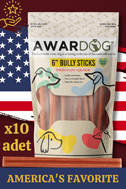 15 Cm Standart Boy %100 Doğal Dana Kamışı | Köpek Çiğneme Ödül Maması | Avantaj Paket | 10 Adet
