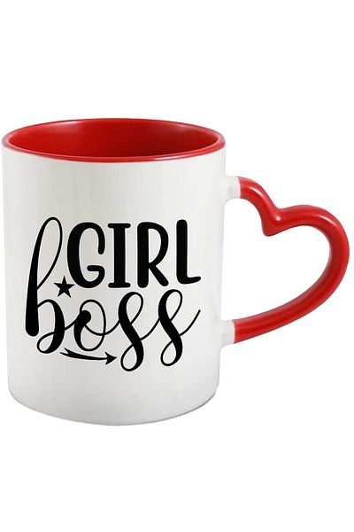 StoryGift Romania Mug with a star and the text in English "Girl boss" - girl boss business wealth c, With ,STG.