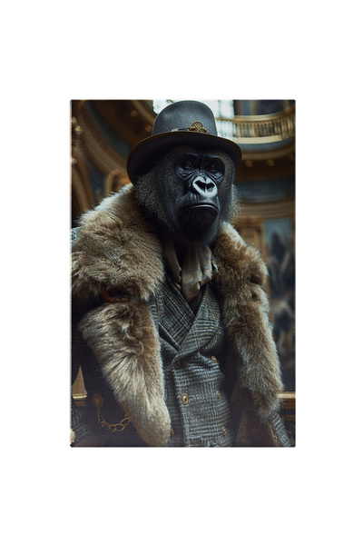 StoryGift Romania Tablou Canvas Cimpanzeul Ajuns Domn În Vizită La Palat Îmbr...