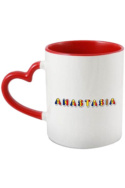 StoryGift Romania Mug With Name Anastasia, Romania, Supporter, Romanian Flag, Patriot, 330ml, C, With, STG.