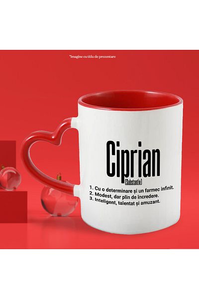 StoryGift Romania Mug With The Name Ciprian, Determination, Modest, Intelligent, Funny, Personalized, , With ,STG.