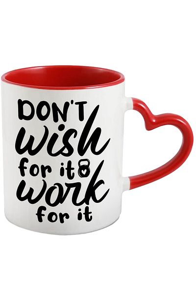 StoryGift Romania Mug with the message in English "Don't wish for it, work for it" - don't wish for it, but work for it. With ,STG.