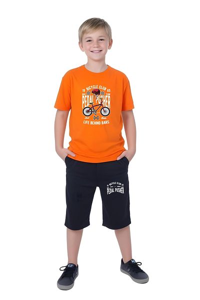 FYK KİDS Boy's Summer Cycling Printed Bottom-Top Suit