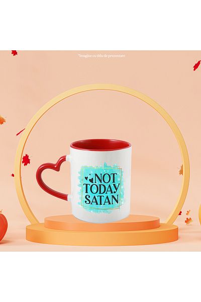 StoryGift Romania Mug with the message "Not today, satan", not today, illustration, funny, laugh, comic, vi, With ,STG.