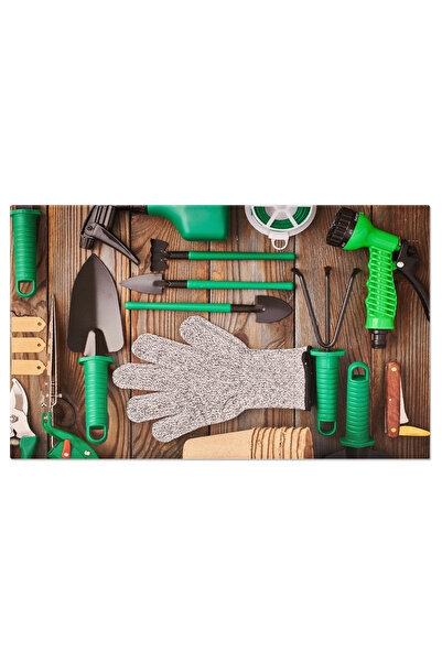 StoryGift Romania Tablou Canvas Unelte De Gradina Pe Fundal De Lemn Echipamen...