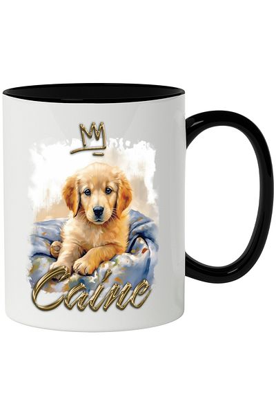StoryGift Romania Mug With Message Dog, Puppy, Labrador, Blanket, Crown, Multicolor 330 ml,, With ,STG.