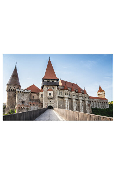 StoryGift Romania Tablou Canvas - Peisaj Medieval: Castel, Romania, Cer: Vech...