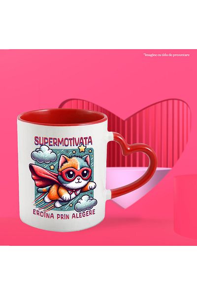 StoryGift Romania Super Motivated Mug, Superhero, Heroine By Choice, 330ml, Ceramic with Ini Handle, With, STG