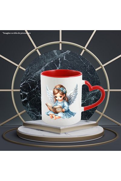 StoryGift Romania Cana Cu O Fetita Dragalasa Cu Aripi De Ingeras Care Citeste, Ilustratie, Carte, , Cu ,stg