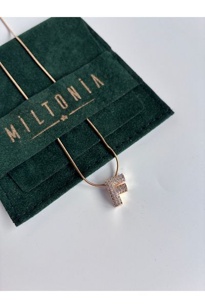 Miltonia Letter F Steel Anti-Tarnish Necklace