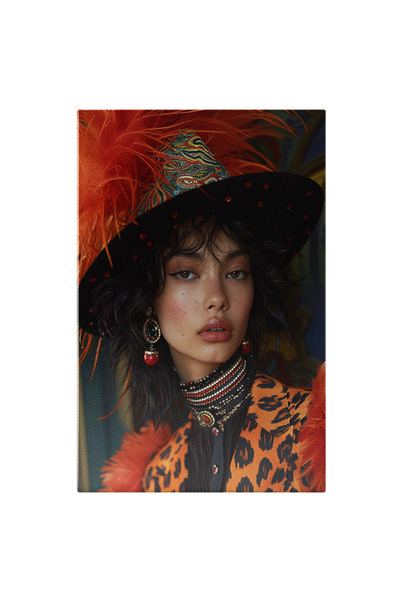 StoryGift Romania Tablou Canvas Stylish Girl Cu Parul Scurt Si Breton Cu Pala...